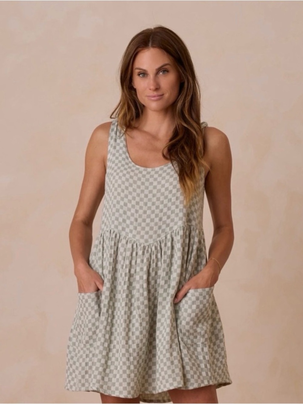 Rylee + Cru | Summer Dress Sage Check